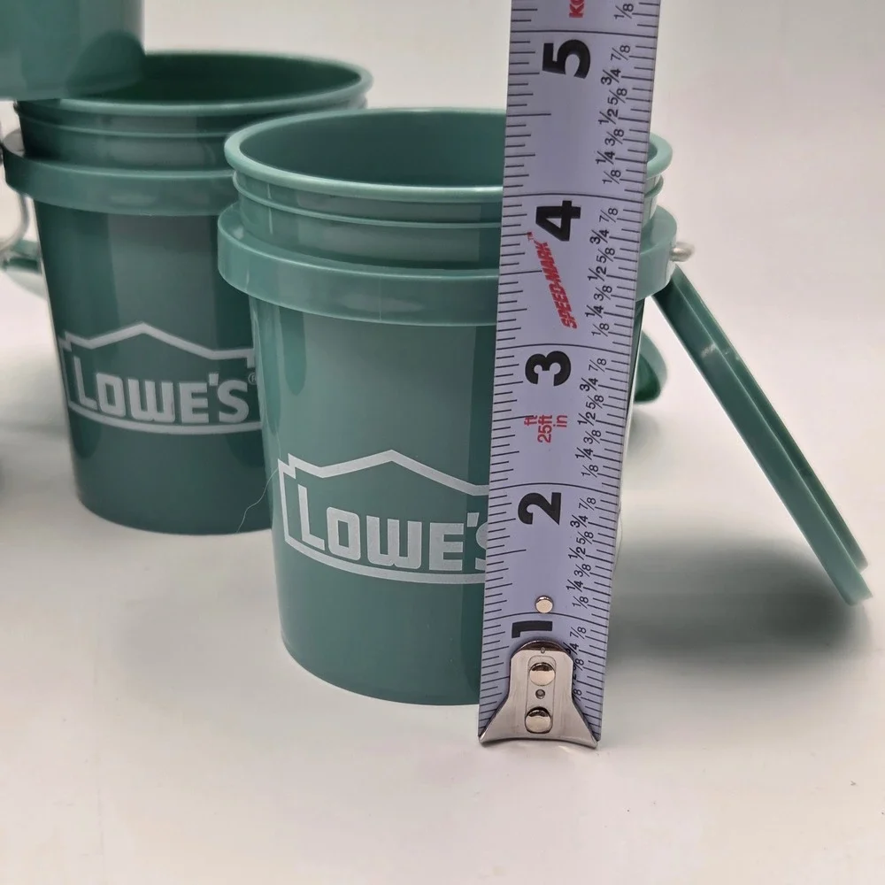 LOT OF 5 Lowe's Teal Mini Buckets w/ Lid VIRAL 0.42 Qt